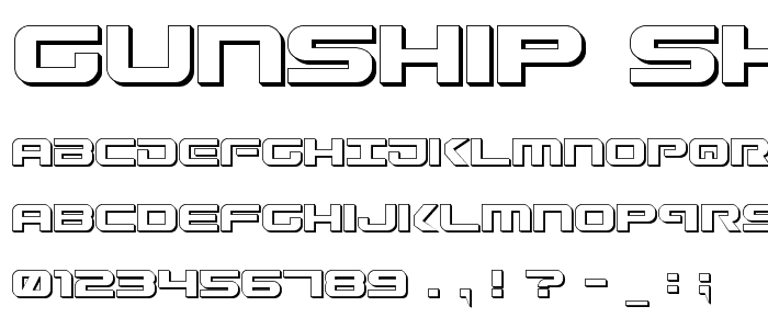 Gunship Shadow font